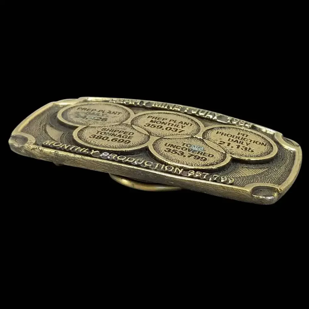 Vintage Leahy Mine Belt Buckle – July 1984 Amax‎ Coal Company Solid Brass USA